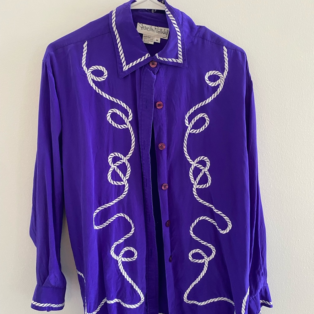 Diane Von Furstenberg Purple Silk Shirt